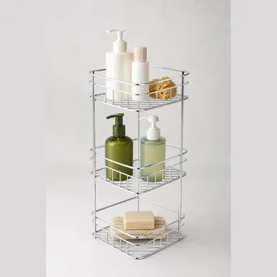 Shower Caddy Corner Shelf (No-Drill Adhesive, 3-Tier)