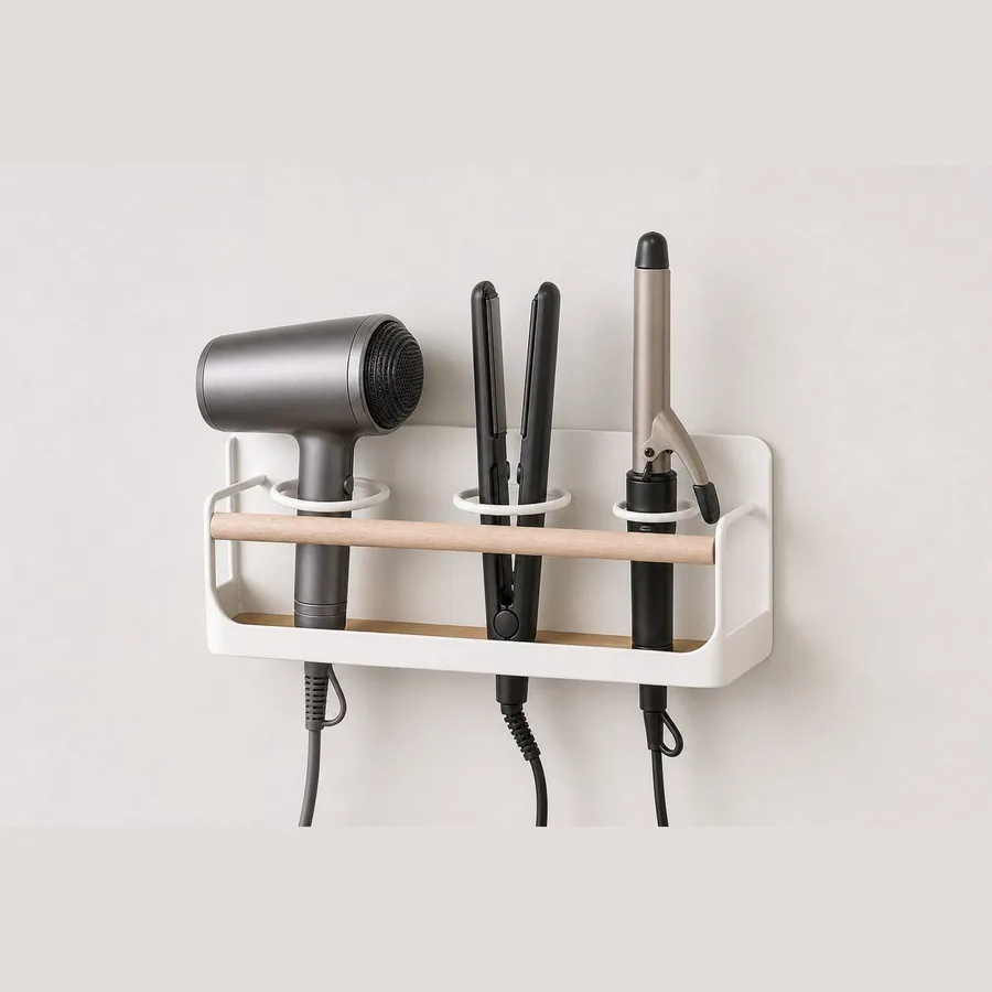 Hair Tool Organizer (Wall Mount for Dryer, Straightener, Curler)
