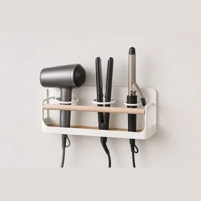 Hair Tool Organizer (Wall Mount for Dryer, Straightener, Curler)