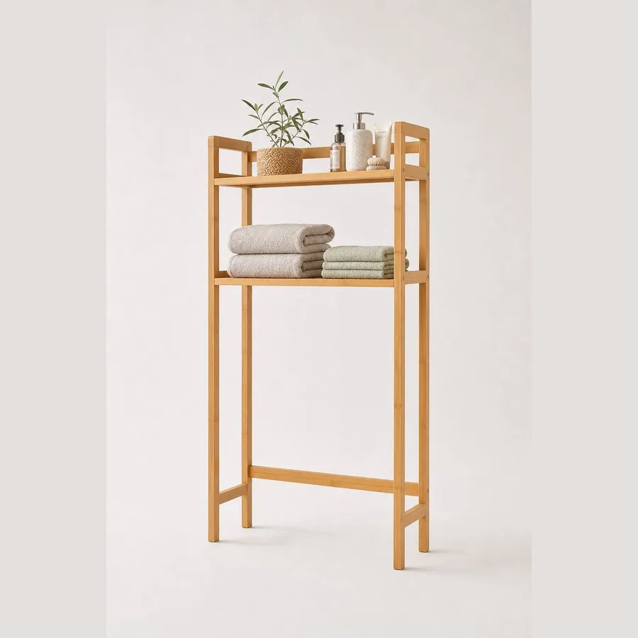 Over-Toilet Storage Rack (2-Tier Bamboo)