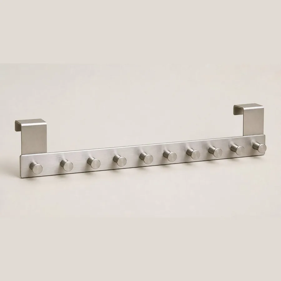 Over-Door Hook Rack (Stainless Steel 10-Hook)