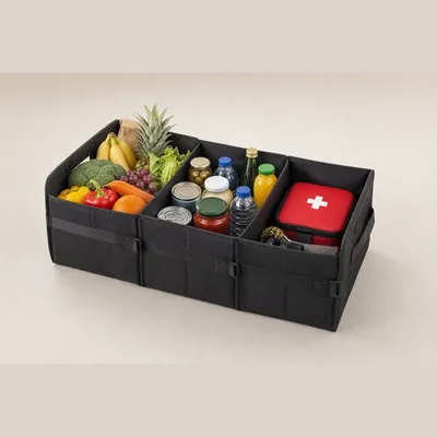 Car Trunk Organizer (Collapsible, 3-Compartment)