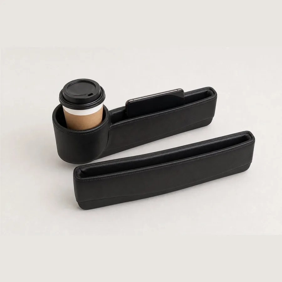 Car Seat Gap Filler (2-Pack, Organizer with Cup Holder)