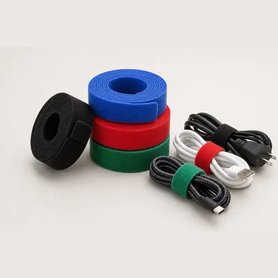 Cable Ties Reusable (50-Pack Velcro Straps)