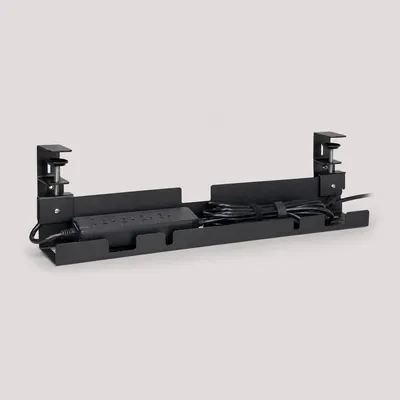 Under-Desk Cable Tray (Metal, No-Drill Clamp)