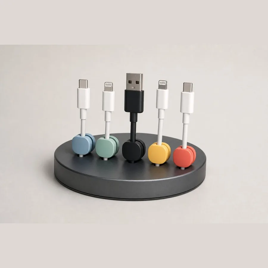 Magnetic Cable Organizer (Desktop 5-Clip Base)