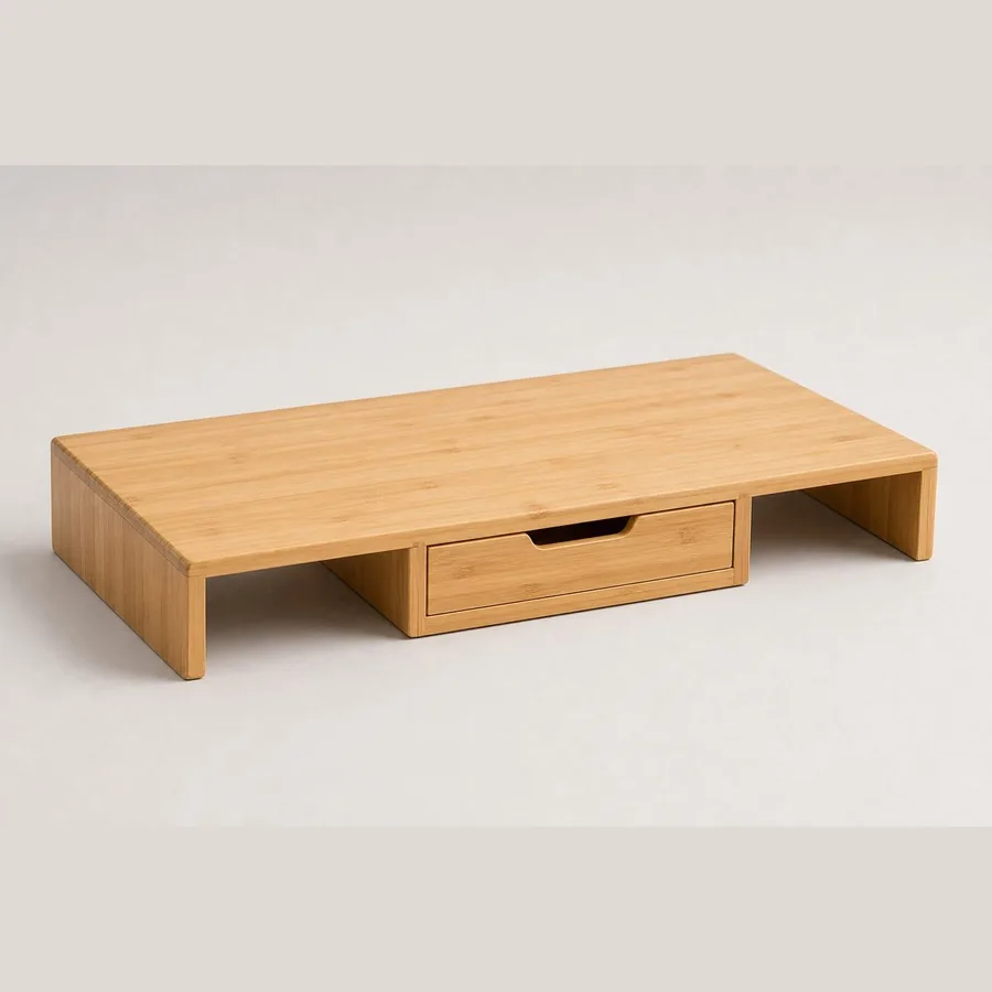 Monitor Stand Riser with Drawer (Bamboo)