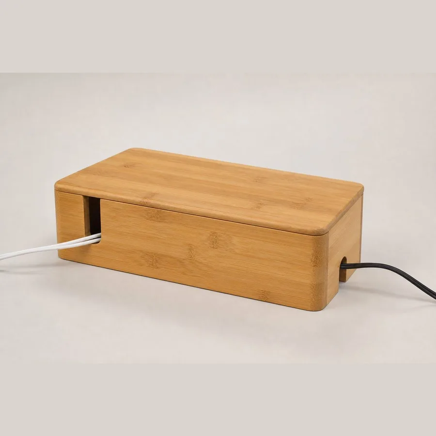 Cable Management Box (Bamboo, Large for Power Strip)