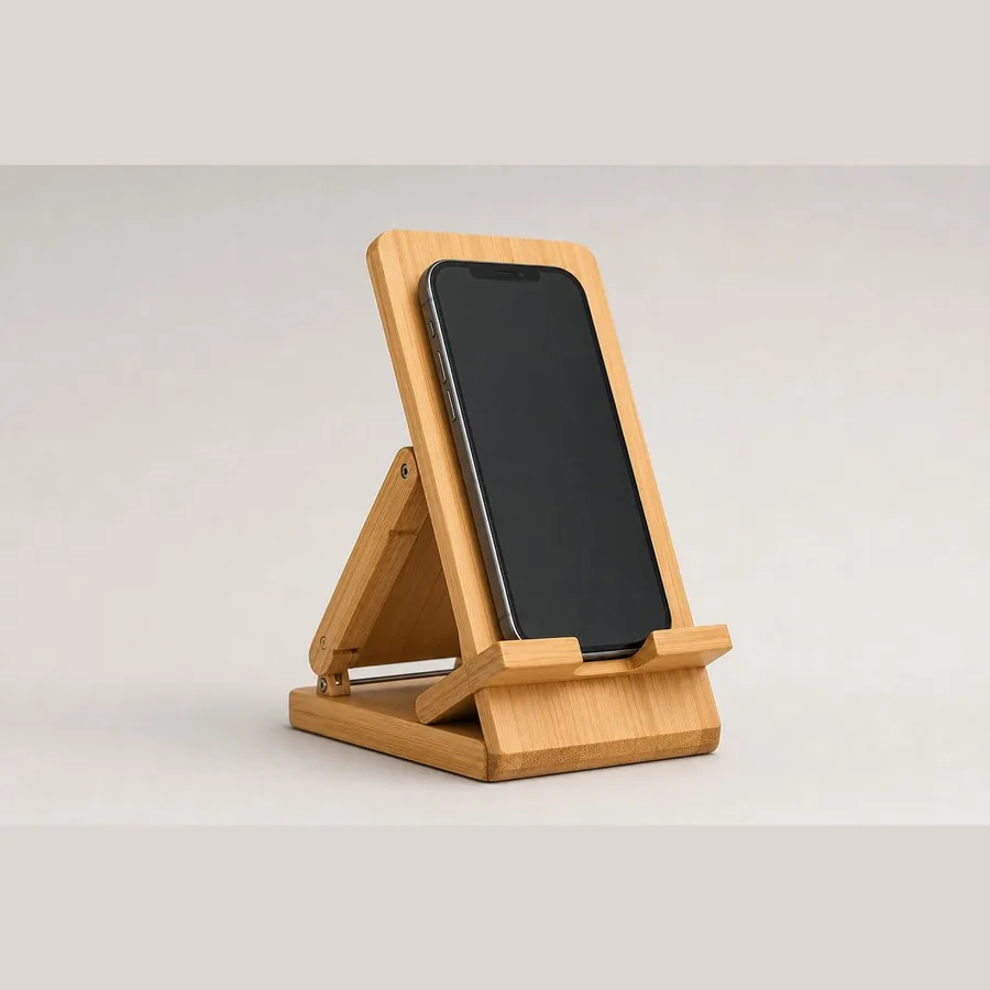 Phone/Tablet Stand (Adjustable Bamboo Desk Holder)