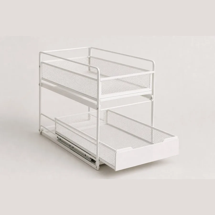 Under-Sink 2-Tier Organizer with Pull-Out Drawer