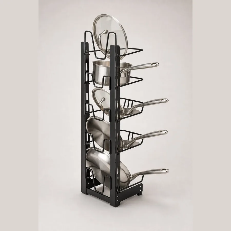 Pot and Pan Organizer Rack (5-Tier Vertical)