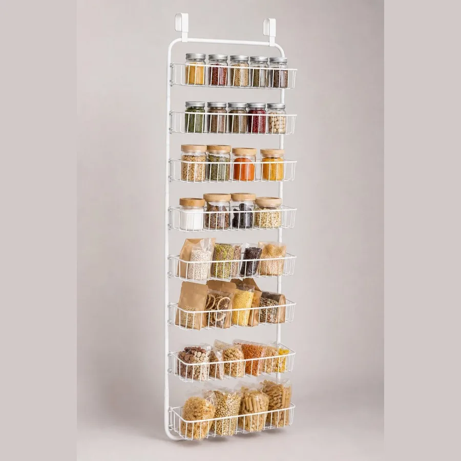 Pantry Door Organizer (Over-Door 8-Basket Spice Rack)