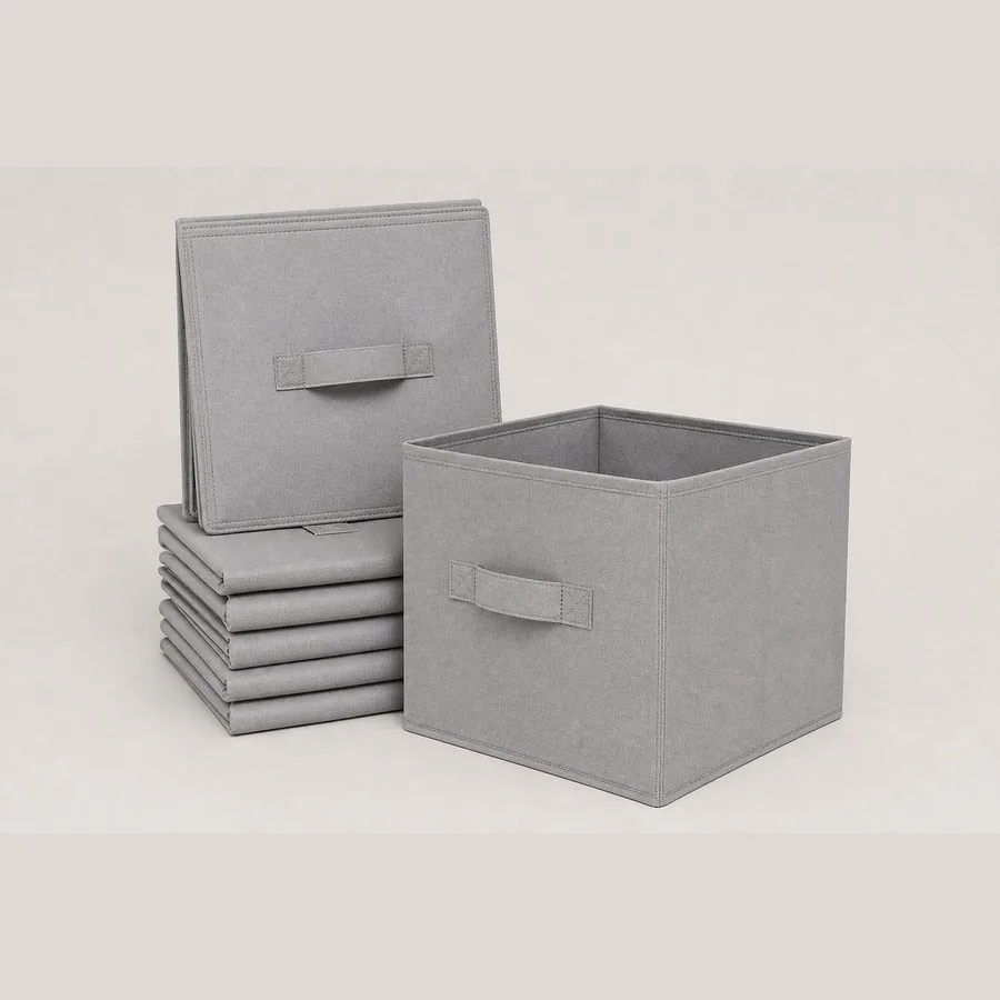 Foldable Storage Cubes (11", Fabric Bins with Handles, 6-Pack)