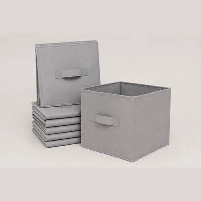Foldable Storage Cubes (11", Fabric Bins with Handles, 6-Pack)