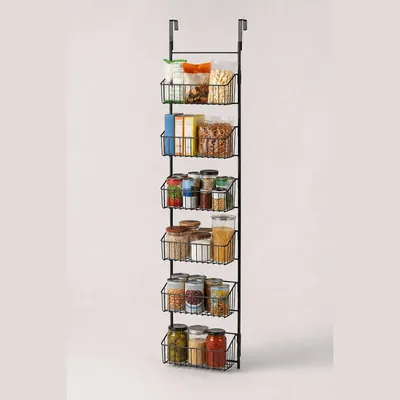 Over-Door Pantry Organizer (6-Basket Hanging)