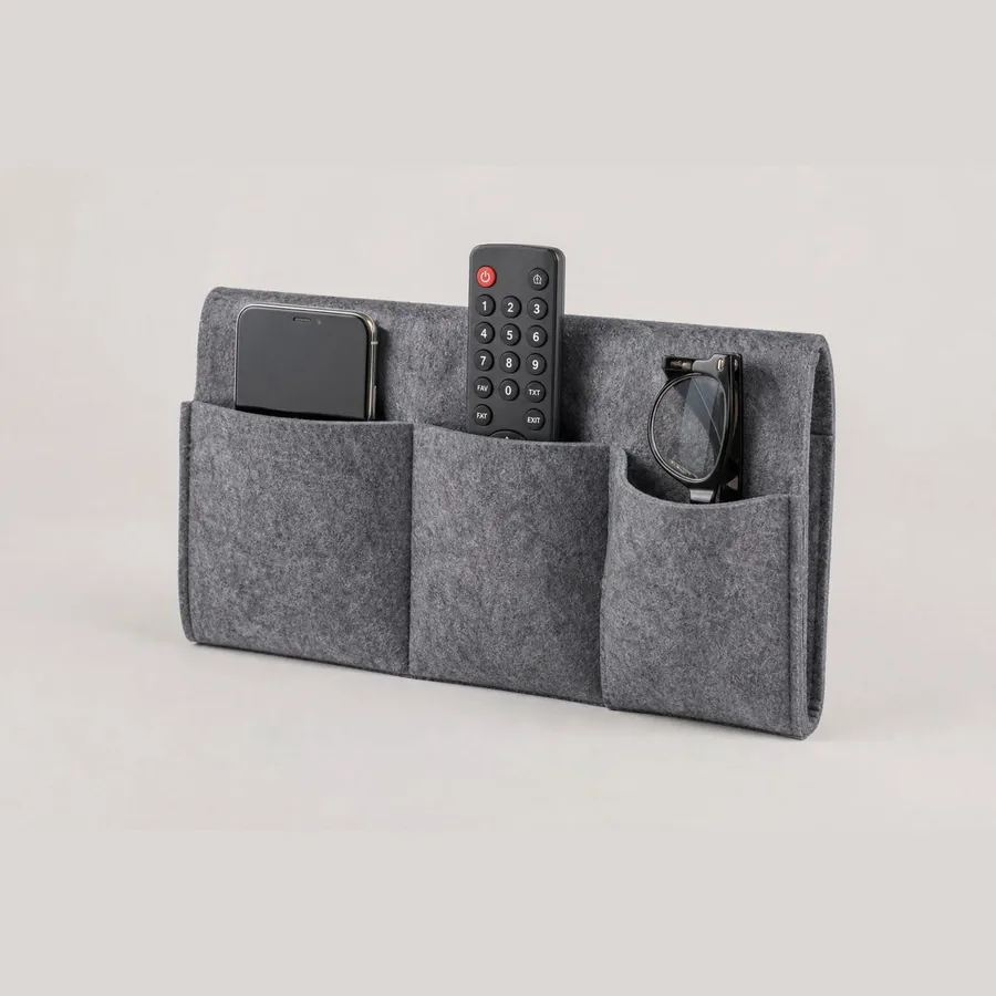 Bedside Caddy (Felt Organizer for Phone, Remote, Glasses)