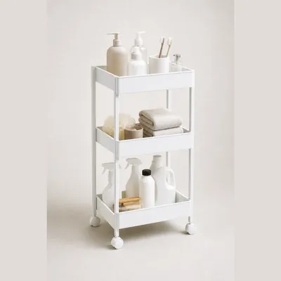 Narrow Slim Storage Cart (3-Tier on Wheels, 5" Wide)