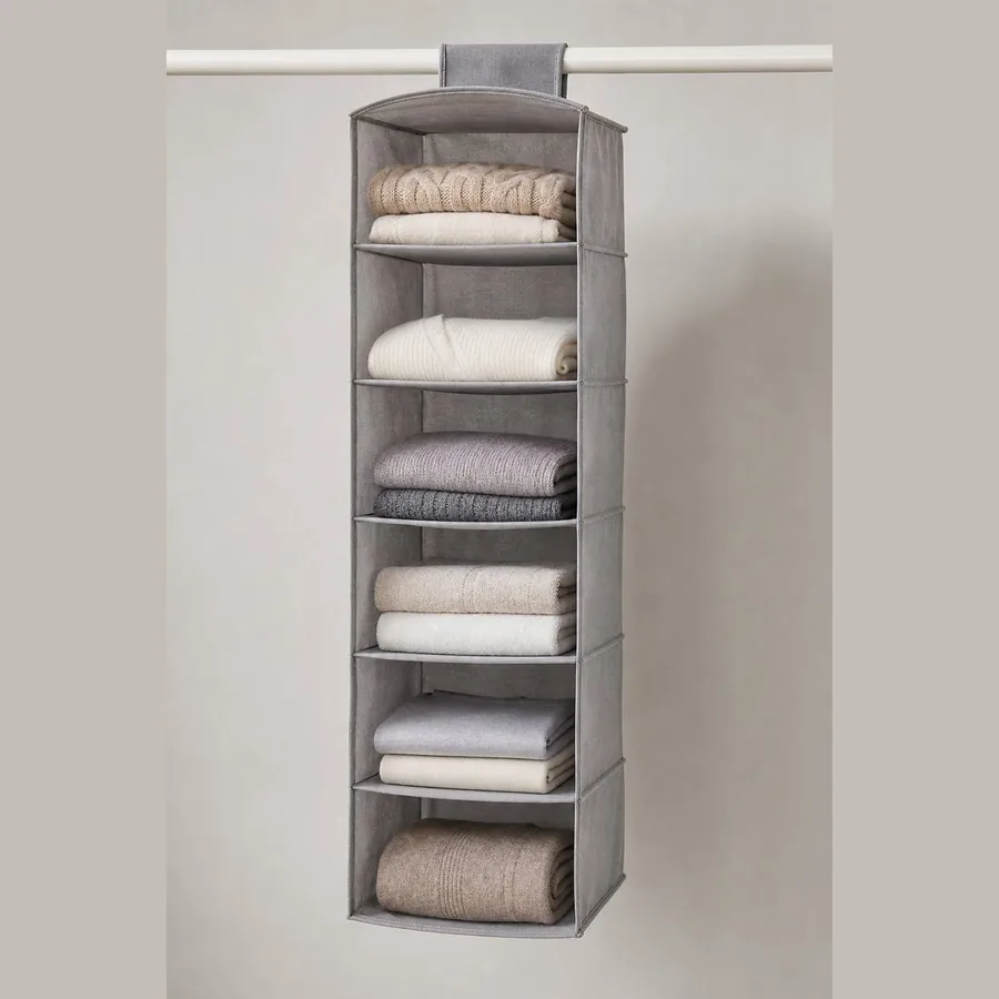 Closet Hanging Storage Shelves (6-Shelf Fabric)