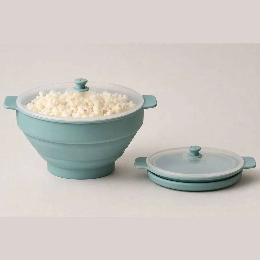 Collapsible Silicone Microwave Popcorn Maker