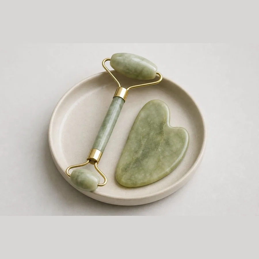 Jade Roller and Gua Sha Set (Natural Stone)