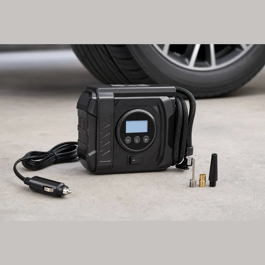 Portable Tire Inflator (12V DC, Digital Gauge)