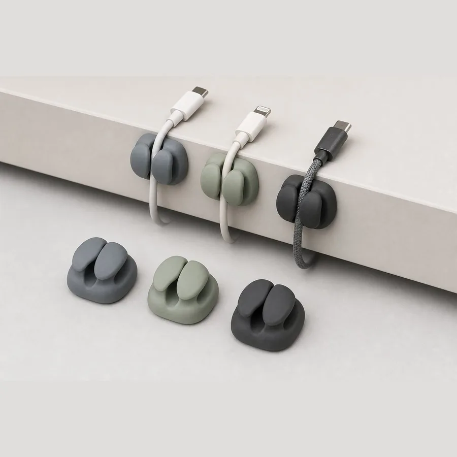 Cable Clips Cord Organizer (Silicone, 6-Pack)