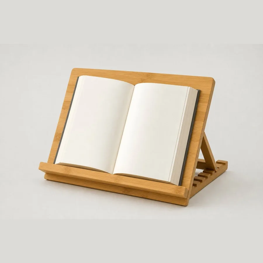 Book Stand for Reading (Bamboo, Adjustable Angle)