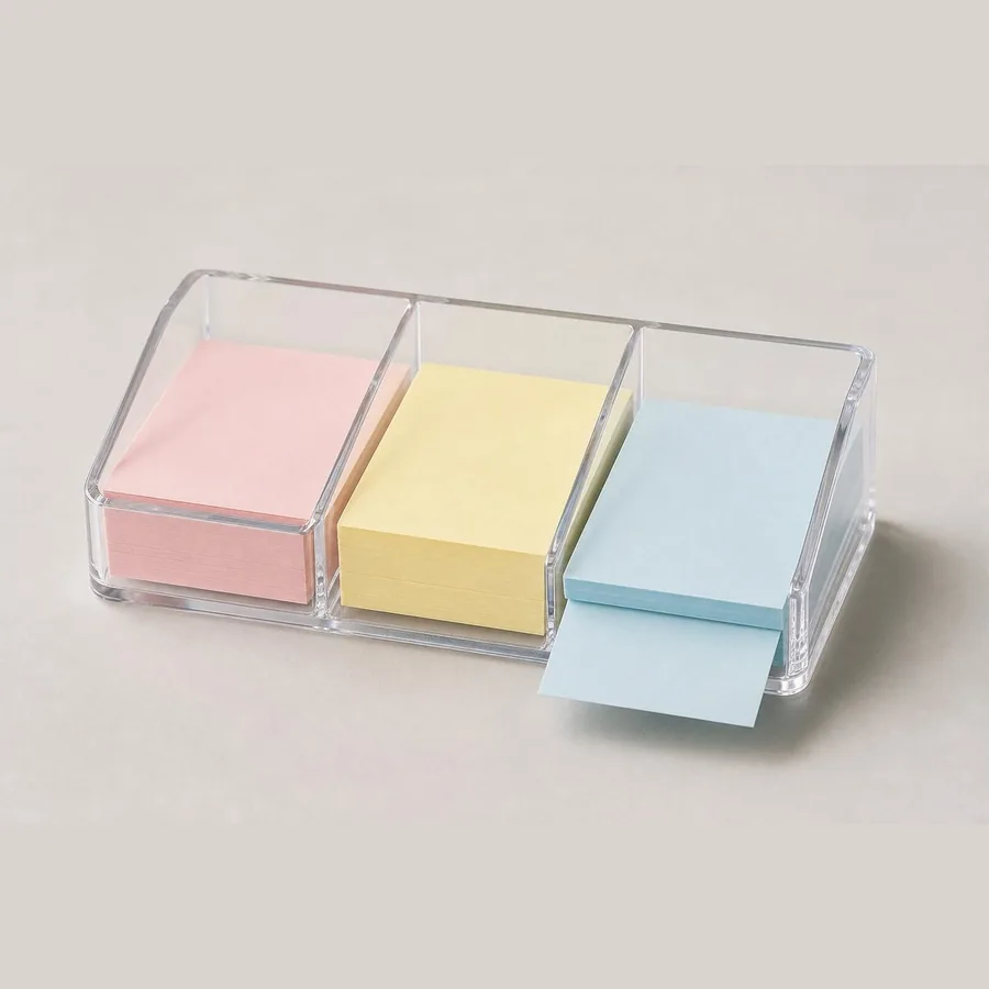 Sticky Note Dispenser (Acrylic, 3-Slot)