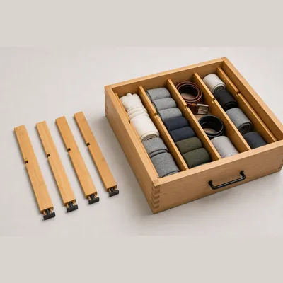 Drawer Dividers Bamboo (Adjustable, Set of 4)