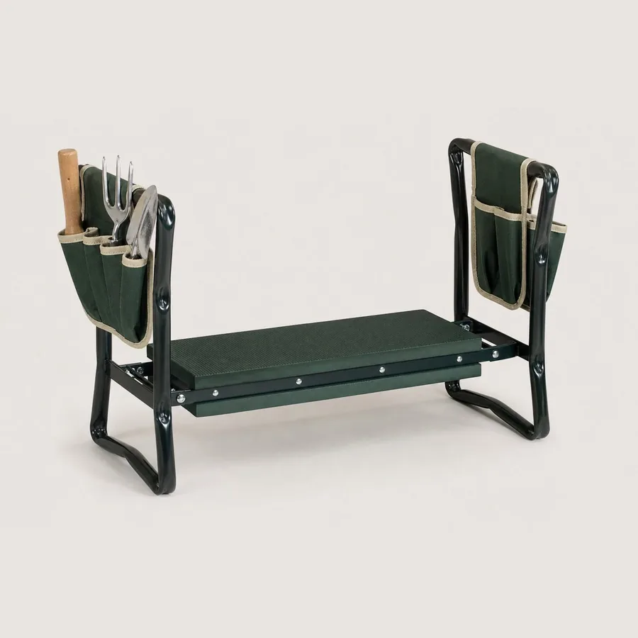 Garden Kneeler and Seat (Foldable, with Tool Pouches)