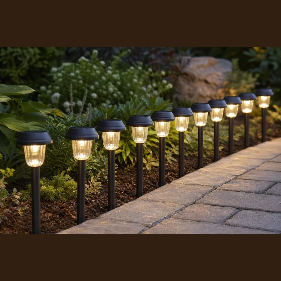 Solar Garden Lights (10-Pack, Pathway LED)