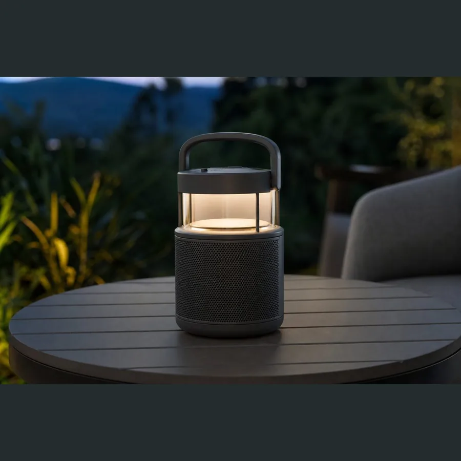Outdoor Bluetooth Speaker with LED Lantern