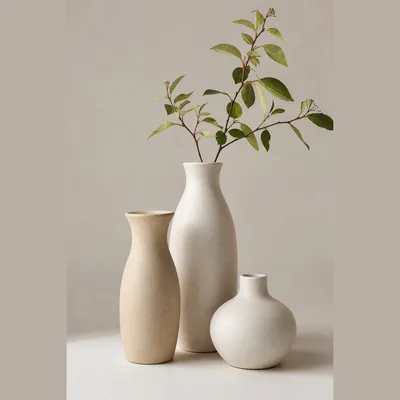 Ceramic Vase Set (3-Piece, Minimalist Modern)