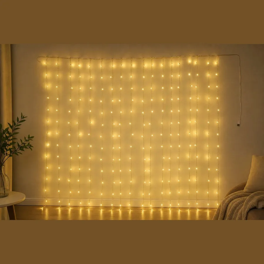 Fairy Light Curtain (USB, 300 LED, 8 Modes)