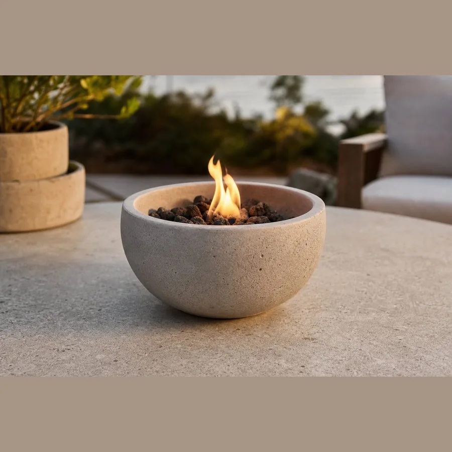 Tabletop Fire Pit Bowl (Concrete, Portable)