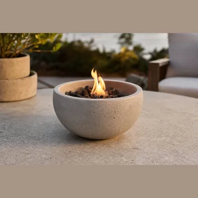 Tabletop Fire Pit Bowl (Concrete, Portable)