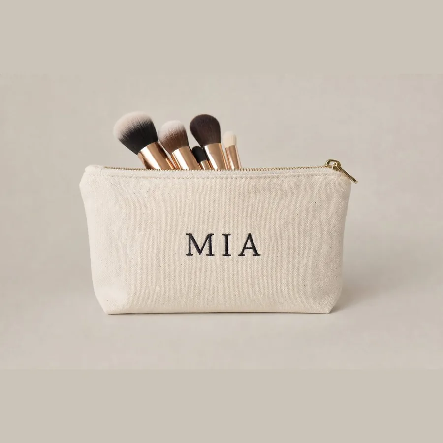 Custom Name Makeup Bag (Canvas, Cosmetic Pouch)