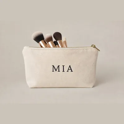 Custom Name Makeup Bag (Canvas, Cosmetic Pouch)