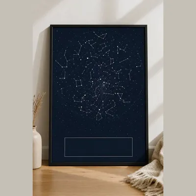 Custom Star Map Poster (Night Sky Print, Framed Option)