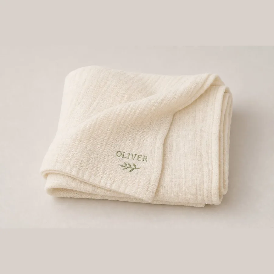 Personalized Baby Name Blanket (Swaddle, Organic Cotton)