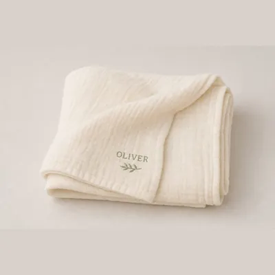 Personalized Baby Name Blanket (Swaddle, Organic Cotton)